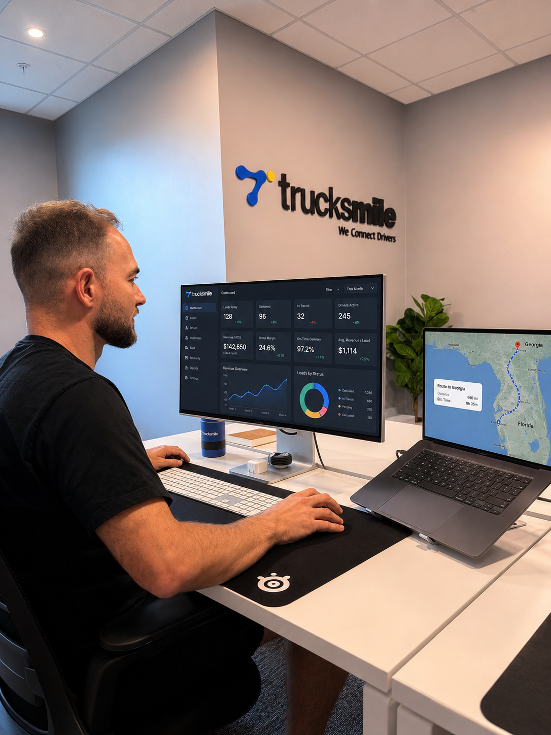 Central de operações Trucksmile na Flórida